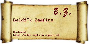Belák Zamfira névjegykártya